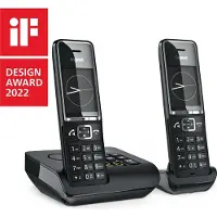 Gigaset COMFORT 550A duo, Analoges/DECT-Telefon, Kabelloses Mobilteil, Freisprecheinrichtung, 200 Eintragungen, Anrufer-Identifikation, Schwarz