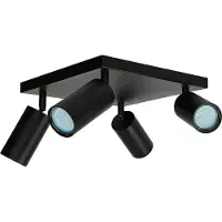 Licht-Erlebnisse Deckenspot Metall verstellbar B: 25 cm Schwarz GU10 4-flammig Spot Lampe Decke