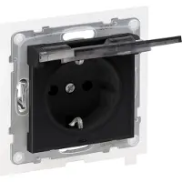 Legrand SEANO Schuko-Steckdose, SL, erhöhter Berührungsschutz, Klappdeckel, IP44, SW, 1 Stk.