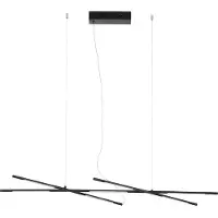 Nova Luce RACCIO LED Pendelleuchte Schwarz 27W Warmweiss 115x53x200cm dimmbar 9695213