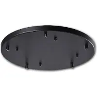 ISOLED Deckenbaldachin rund, schwarz, für 5-Fachabhängung