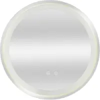 Pro-Tec LED-Badspiegel 'Maratea' Ø80cm 3 Lichtfarben Touch und Antibeschlag Silber
