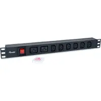 Equip 8-Fach Steckdosenleiste, 6 x IEC-C13 + 2 x IEC-C19, Ein-/Ausschalter, Aluminiumgehäuse