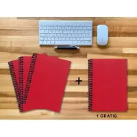E & Z A 4 Notizbuch - Set, 3+1 gratis, Luxury 80 Seiten ROT JUPITER GLITTER-OPTIK, blanko