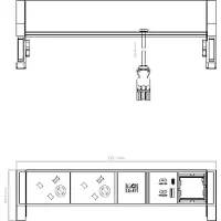 Bachmann DESK2 2xUK 1xUSB A/C 22W 1xCM 0,2m GST18 RAL9005