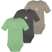 Normani 3er Set Baby Merino Body Kurzarm „Tauranga" - 9295