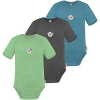 Normani 3er Set Baby Merino Body Kurzarm „Tauranga" - 9295