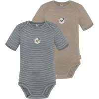 Normani 2er Set Baby Merino Body Kurzarm „Tauranga" - 9293