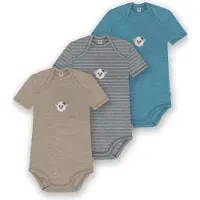 Normani 3er Set Baby Merino Body Kurzarm „Tauranga" - 9299