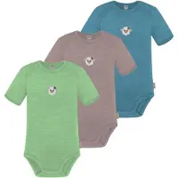 Normani 3er Set Baby Merino Body Kurzarm „Tauranga" - 9295