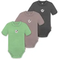 Normani 3er Set Baby Merino Kurzarmbody „Tihoi" - 9319