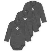 Normani 3er Pack Merino Baby-Body langärmeliger Wickelbody für 0-24 Monate - 9349