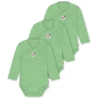 Normani 3er Pack Merino Baby-Body langärmeliger Wickelbody für 0-24 Monate - 9349