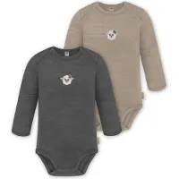 Normani 2er Pack Baby Merino Body Langarm „Auckland" - 9373