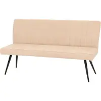 Mendler Sitzbank MCW-K16, Esszimmerbank Bank Polsterbank, Rückenlehne Stoff/Textil Chenille Metall 160cm creme-beige