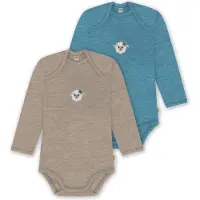 Normani 2er Pack Baby Merino Body Langarm „Auckland" - 9381