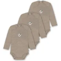 Normani 3er Pack Baby Merino Body Langarm „Auckland" - 9379