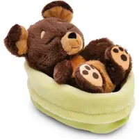 Nici Kuscheltier Sleeping Pets brauner Hund im grünen Körbchen GREEN
