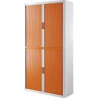 PaperFlow Rollladenschrank easyOffice, 4 Fachböden, Höhe 2040 mm, weiss / orange