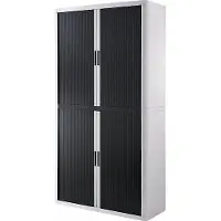 PaperFlow Rollladenschrank easyOffice, 4 Fachböden, Höhe 2040 mm, weiss / schwarz