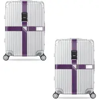 König Design 2x Kreuz Kofferband Koffergurt, Farbe:Violett