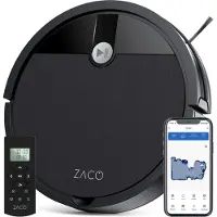 Zaco V4 Max Saugroboter ohne Wischfunktion und Fernbedienung, 3000Pa, für Tierhaare und Teppiche, 100 m² Reinigung in Bahnen, 300ml, mit Alexa & App