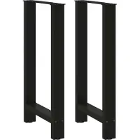 vidaXL Bartischbeine Schwarz 2 Stk. 50x(90-91) cm Stahl