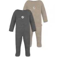 Normani 2er Pack MERINO Baby Merino Strampler „Levin" - 9413