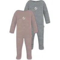 Normani 2er Pack MERINO Baby Merino Strampler „Levin" - 9413