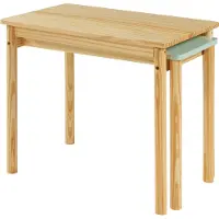 En.casa Ausziehbarer Kindertisch 'Skellefteå' Kinderschreibtisch 60x38x52 cm Kiefernholz + MDF Natur/Mintgrün