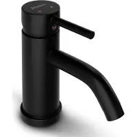 Mirlux Waschtischarmatur Schwarz - Waschtischmischer Bad - Waschtischarmatur - Waschtischarmatur/WC-Armatur - Wasserhahn - Kalt- und Warmwasserarmatur - Toilettenarmatur Kalt- und Warmwasser