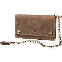 Spirit Motors Vintage Leder Geldbörse Braun 17x10,5cm 11 Fächer