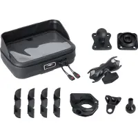 SW-Motech Universal Montagekit mit T-Lock & Navi-Tasche für Motorräder