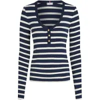 Tommy Hilfiger Bluse Henley WW0WW43905 Dunkelblau Slim Fit