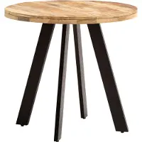 Wohnling Esszimmertisch 80x80x75 cm Mango Massivholz Esstisch Modern Küchentisch Massiv mit Metallbeinen Holztisch Esszimmer Rund Kleiner Speisetisch