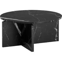 FineBuy Couchtisch 70x70x33 cm Schwarz Sofatisch Modern Design Wohnzimmertisch Rund Loungetisch Groß Kaffeetisch Beistelltisch
