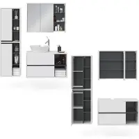 Vicco Badmöbel-Set Viola Weiß 3 Teile, Model 34043