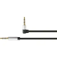 Python Audio Anschlusskabel High-Quality, 4-poliger 3,5mm Klinkenstecker an Klinkenstecker gewinkelt, Texti