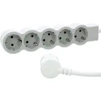 Legrand 694555, 1,5 m, Drinnen, Abgewinkelt, Grau, Weiß, 5 AC-Ausgänge, 487 g