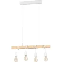 Eglo TOWNSHEND Hängeleuchte Hängelampe Pendellampe Pendelleuchte - L70 x B10,5 x H110 cm - weiß - 4X60W exkl. - IP20