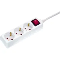 As Schwabe as-Schwabe 3-fach Steckdosenleiste Schalter 230V 16A 5m Mehrfachsteckdose IP20