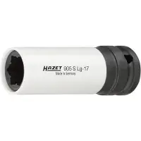 Hazet Schlag- Maschinenschrauber Steckschlüssel-Einsatz, Sonderprofil, (1/2 Zoll), Radschrauben Hybr silber/schwarz - 905SLG-17 - silber/schwarz
