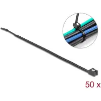 DeLOCK Kabelbinder (VPE 50) selbstschneidend L 200 x B 4,8 mm schwarz