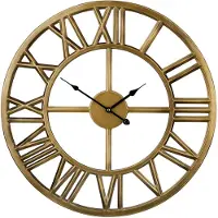 Beliani Wanduhr Gold ø 61 cm Eisenhaltig Rund im Vintage Look