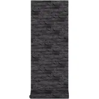 Superfresco Vliestapete "Steine/Wand" Steinoptik geprägt Schwarz - 10m x 52cm