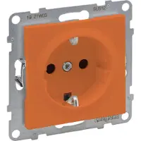 Legrand SEANO Schutzkontakt-Steckdose mit erhöhtem Berührungsschutz, Anschlussdose, Steckklemmen, 16A, 250V, Orange, 765422