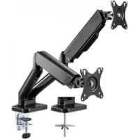 Techly EFB ICA-LCD-462B Schreibtischhalterung für 2 LCD TV LED 17-32”, Klemme, Gasfeder, schwarz ICALCD462B