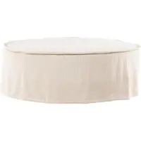 Vind Pouf Vindö aus Leinen Ø101 cm - Beige