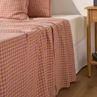 La redoute interieurs Bettlaken Acélie, Gewaschenes Leinen Lavendel/ocker 270 x 290 cm