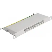 DeLOCK 25,40cm (10") Patchpanel 8 Port Cat.6A 0,5 HE grau